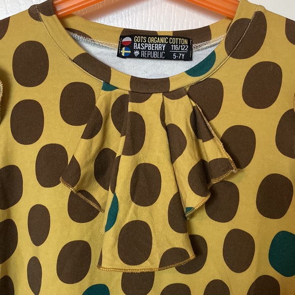 Raspberry Republic LS bubble dress. EU 116/122 (US 6-7). Polka dots. Frills. - Picture 3 of 5